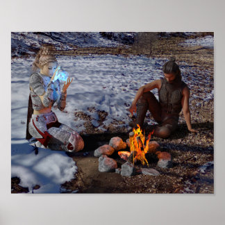 At The Fire Fantasy Poster Print