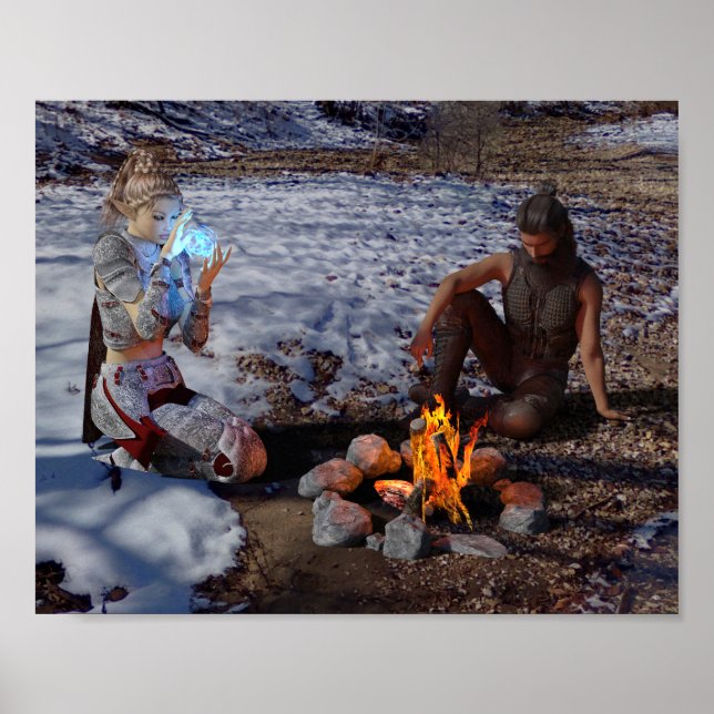 At The Fire Fantasy Poster Print (Front)