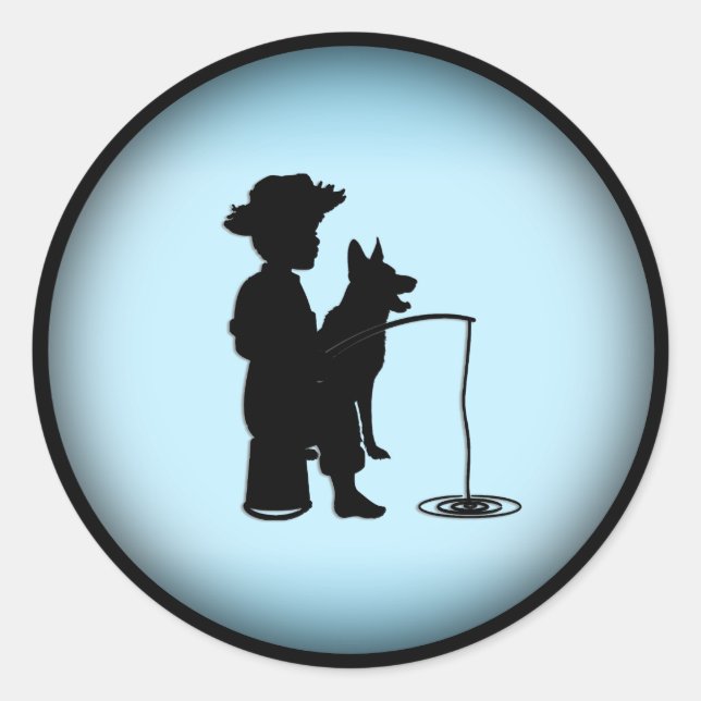 At the Fishing Hole Classic Round Sticker (Front)