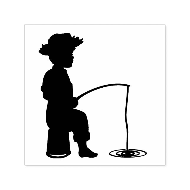 At the Fishing Hole Self-inking Stamp (Design)