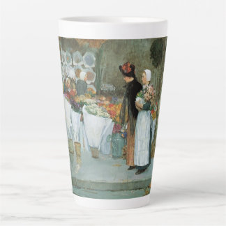 At The Florist by Childe Hassam, Vintage Fine Art Latte Mug