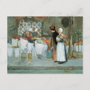 At The Florist by Childe Hassam, Vintage Fine Art Postcard