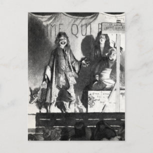 At the Green Box Vintage Illustration Postcard