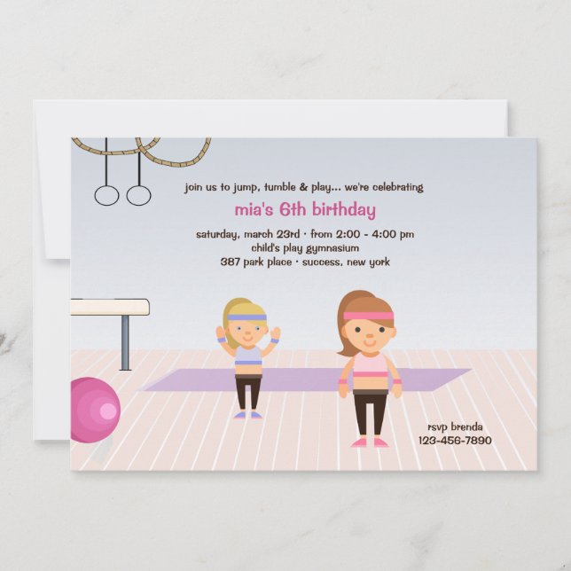 At The Gym Birthday Party Invitation (Front)