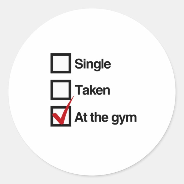 AT THE GYM CLASSIC ROUND STICKER (Front)