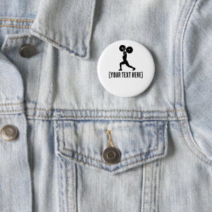At the gym silouhette   Personal Trainer 6 Cm Round Badge
