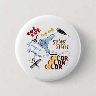 At The Hair Salon 6 Cm Round Badge