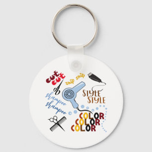At The Hair Salon Key Ring
