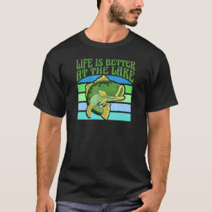 At The Lake Bass Fishing Camping Cabin T-Shirt