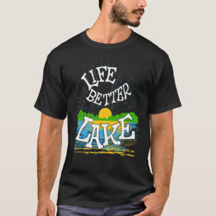 At The Lake Fishing Boating Lake Life Design T-Shirt