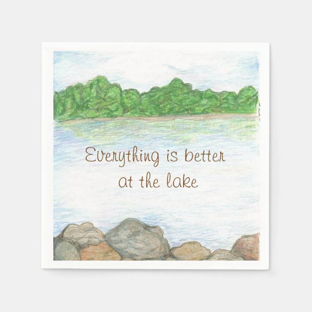 At the lake paper napkins (Front)