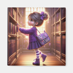 At the Library - Purple Magnet