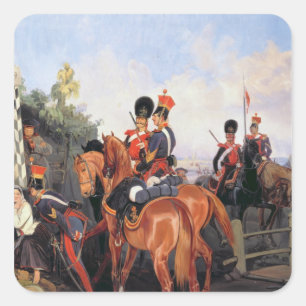 At the Mile Stone, 1859 Square Sticker