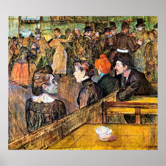 At the Moulin de la Gallette by Toulouse-Lautrec Poster (Front)