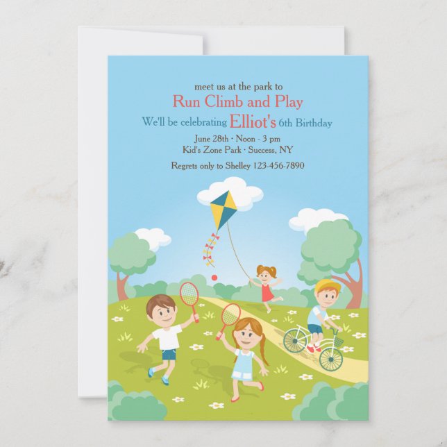 At The Park Birthday Invitation (Front)
