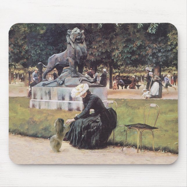 At the Park with Pekingese Mouse Mat (Front)
