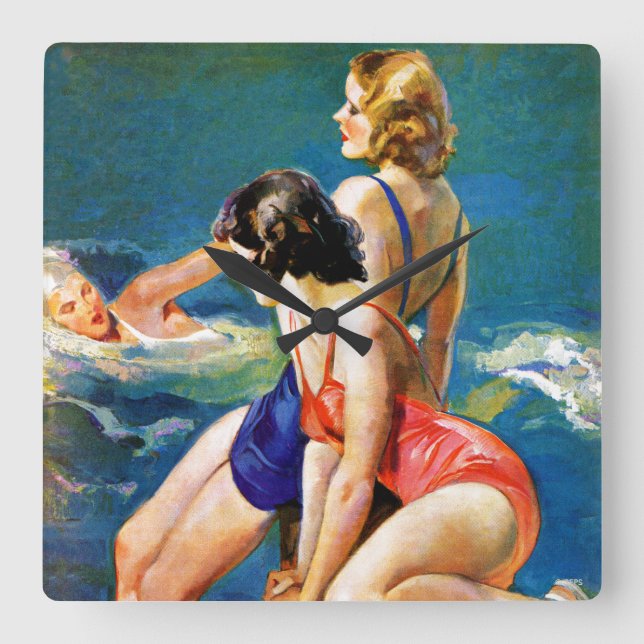 At the Pool Square Wall Clock (Front)