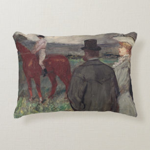 At the Racecourse, 1899 Decorative Cushion