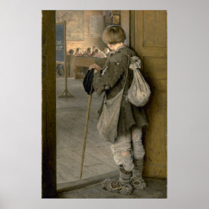 At the School Doors by Bogdanov-Belsky Poster