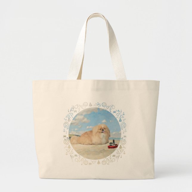 At the Seashore Large Tote Bag (Front)