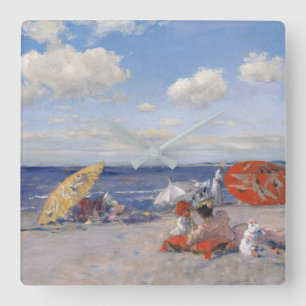 At the Seaside   c.1892 Square Wall Clock