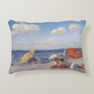 At The Seaside William Merritt Chase Decorative Cushion