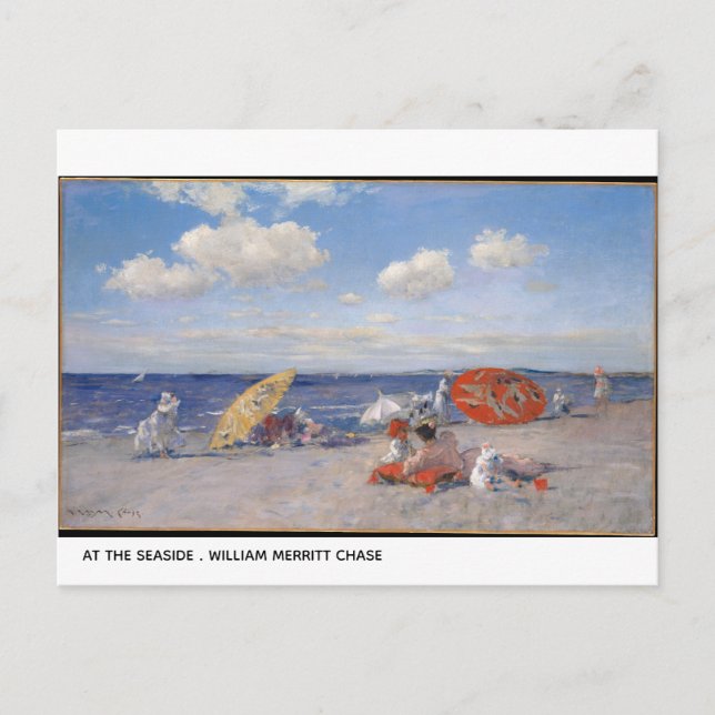 At The Seaside William Merritt Chase Postcard (Front)