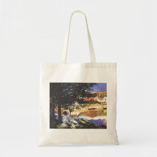 At the Seine at Bennecourt - Claude Monet - c1900. Tote Bag