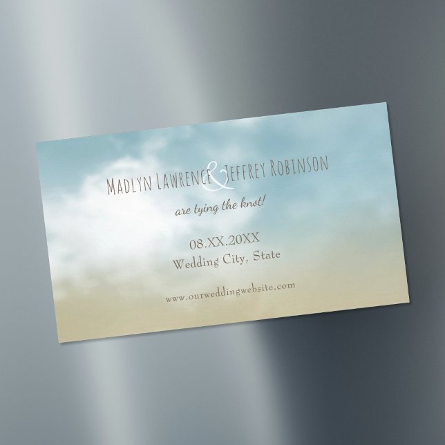 At the shore ocean beach wedding save the date 	Magnetic business card (Creator Uploaded)