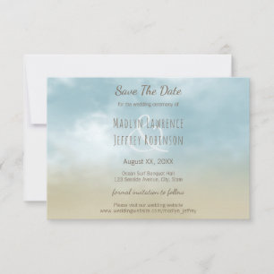 At the shore ocean surf beach wedding  save the date