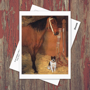 At the Stables Horse Dog Edgar Degas Postcard