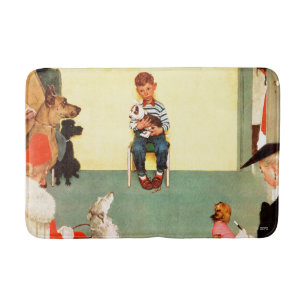 At The Vets by Norman Rockwell Bath Mat