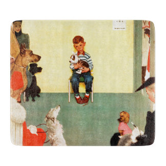 At The Vets by Norman Rockwell Cutting Board