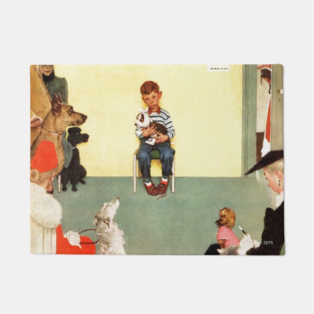 At The Vets by Norman Rockwell Doormat (Front)