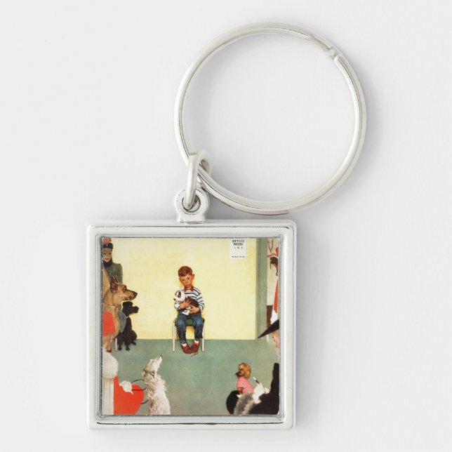 At The Vets by Norman Rockwell Key Ring (Front)