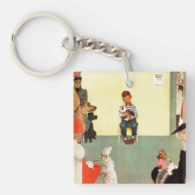 At The Vets by Norman Rockwell Key Ring (Front)