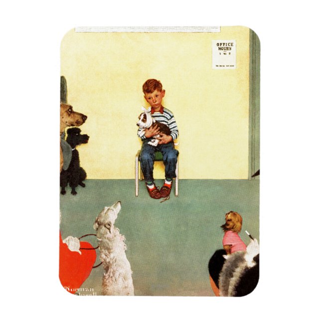 At The Vets by Norman Rockwell Magnet (Vertical)