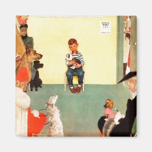 At The Vets by Norman Rockwell Magnet