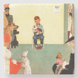 At The Vets by Norman Rockwell Stone Coaster