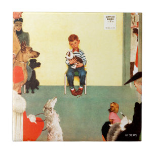At The Vets by Norman Rockwell Tile