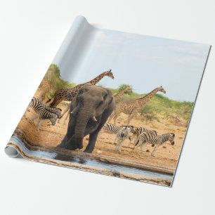 At the waterhole wrapping paper