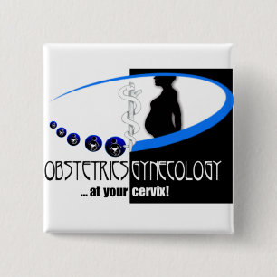AT YOUR CERVIX - OB / GYN (GYNECOLOGIST HUMOR) 15 CM SQUARE BADGE