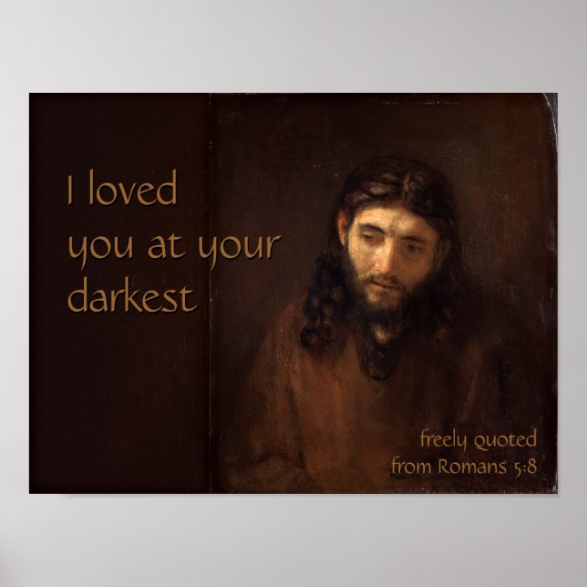 At your darkest CC0520 Rembrandt Jesus Cardstock Poster (Front)