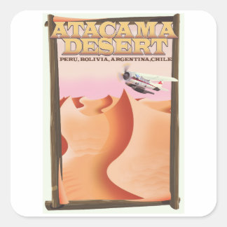 Atacama Desert Adventure travel poster. Square Sticker