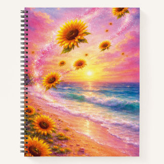 Atardecer de Paz Infinita: Girasoles Mágicos  Notebook