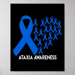 Ataxia Awareness Blue Ribbon Gift Poster