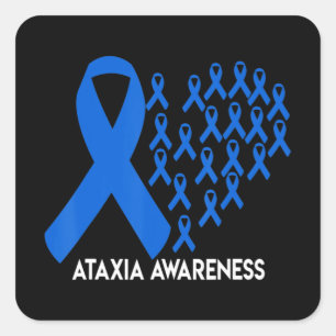 Ataxia Awareness blue ribbon Gift T-Shirt31 Square Sticker