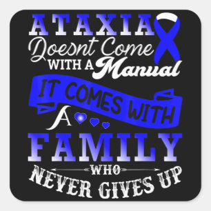 Ataxia Awareness Family Warrior Support T-Shirt129 Square Sticker