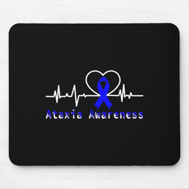 Ataxia Awareness Heartbeat Warrior Support  Mouse Mat (Front)