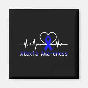 Ataxia Awareness Heartbeat Warrior Support T-Shirt Magnet